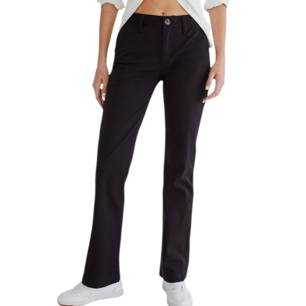 Women's Aeropostale Classic Black Uniform Pants Bootcut Size 6 *SHORT*